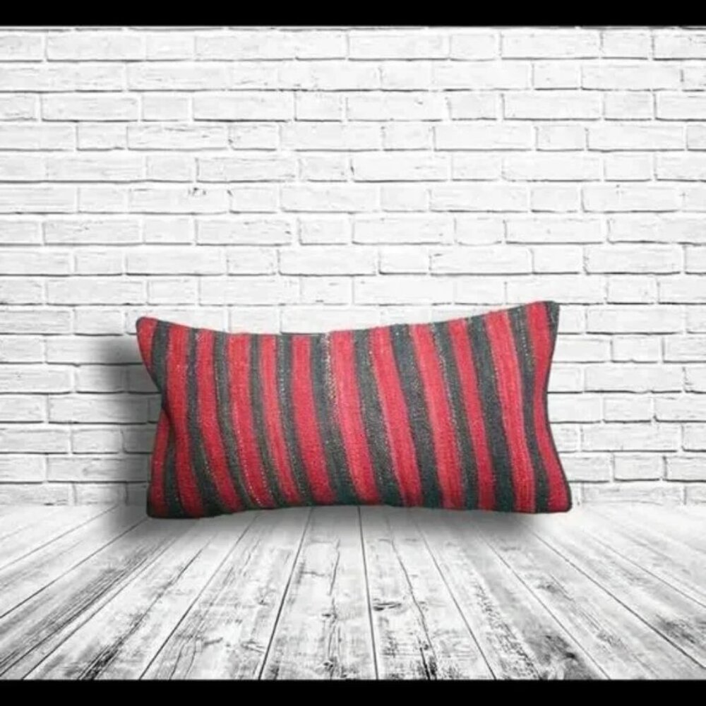 Turkish Kilim Pillowcase (12x24in)